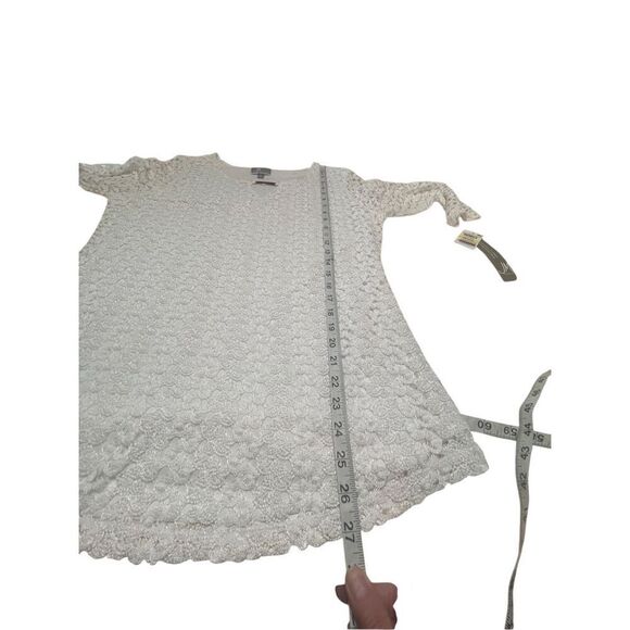 JM Collection Womans embroidered top Sz M Bright White NWT - Picture 7 of 8